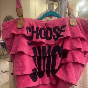 Juicy Couture Xtra large Hot Pink French Terry Beach Tote